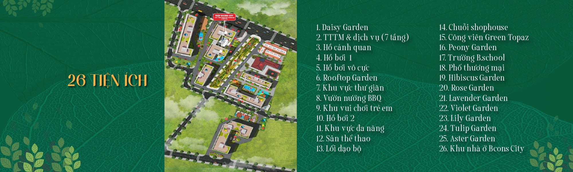 Tiện ích dự án Bcons City
