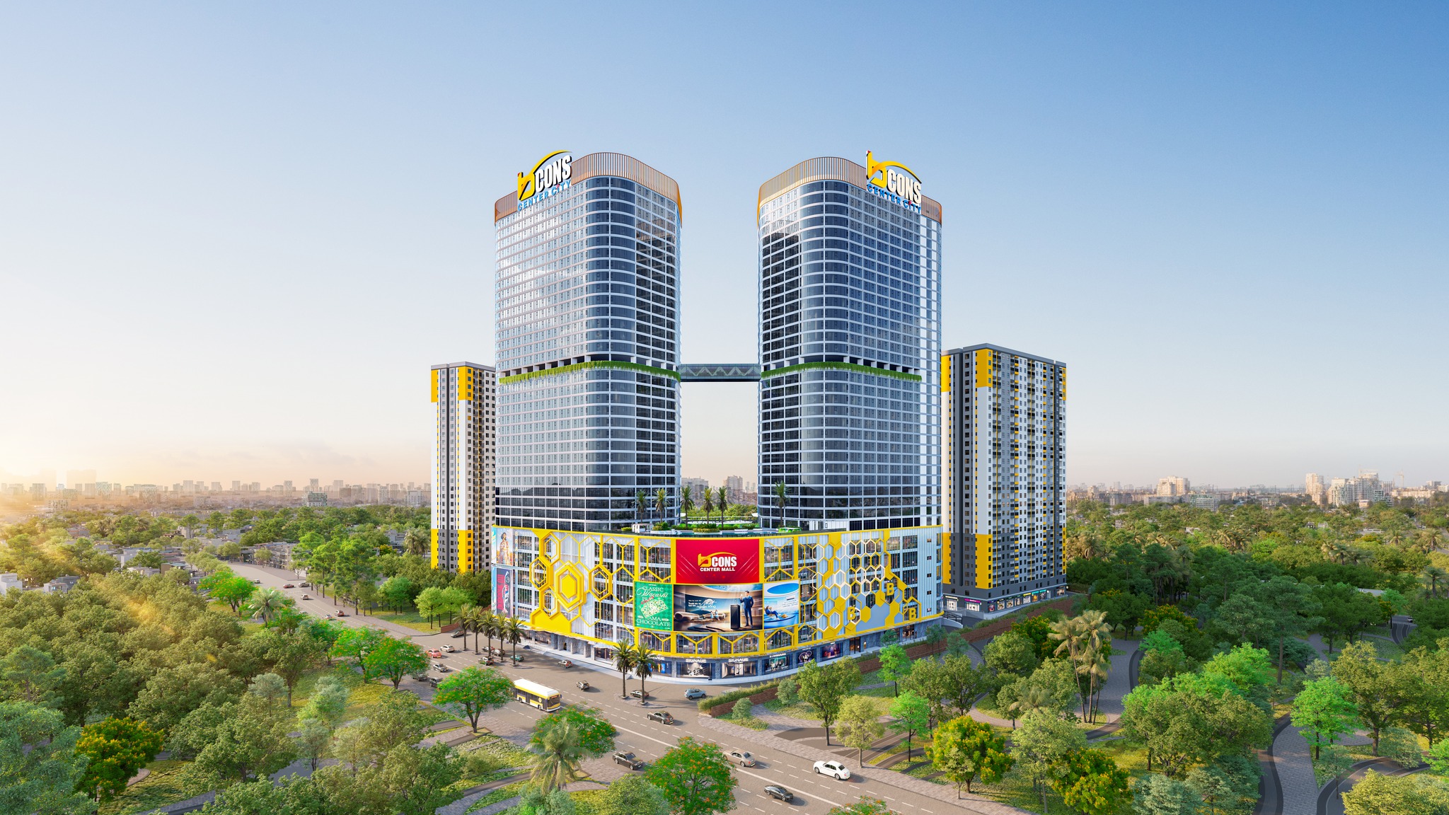 Tháp đôi full kính Bcons Center City giữa khu Đông Sài Gòn